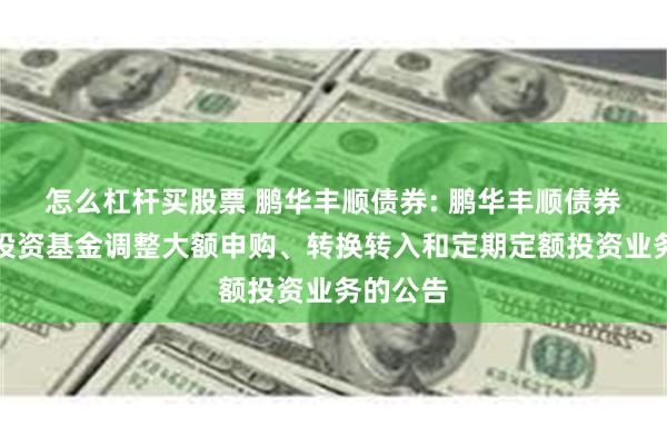 怎么杠杆买股票 鹏华丰顺债券: 鹏华丰顺债券型证券投资基金调整大额申购、转换转入和定期定额投资业务的公告