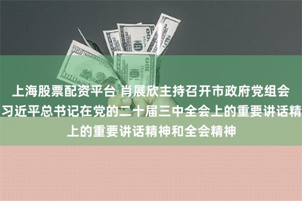 上海股票配资平台 肖展欣主持召开市政府党组会议，传达学习习近平总书记在党的二十届三中全会上的重要讲话精神和全会精神