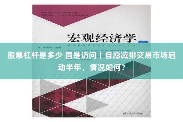 股票杠杆是多少 国是访问丨自愿减排交易市场启动半年，情况如何？