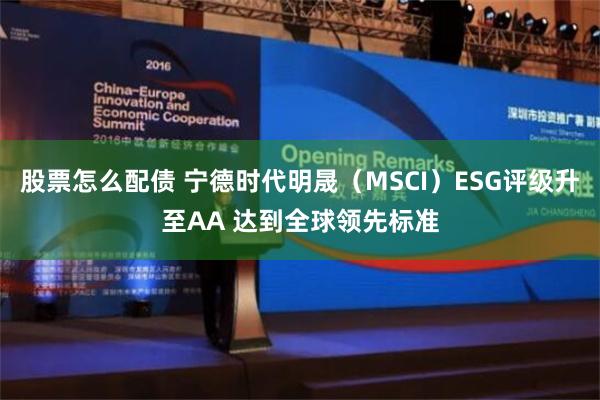 股票怎么配债 宁德时代明晟（MSCI）ESG评级升至AA 达到全球领先标准