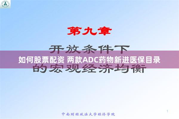 如何股票配资 两款ADC药物新进医保目录