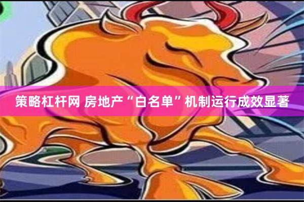 策略杠杆网 房地产“白名单”机制运行成效显著